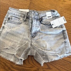 Judy Blue Light Gray Distressed Jean Shorts